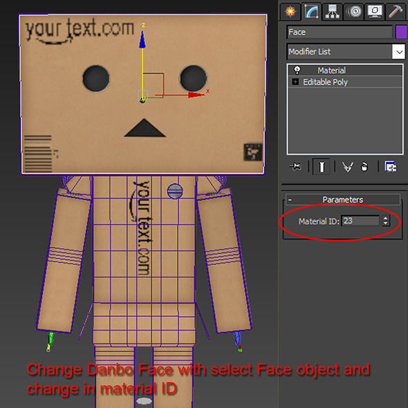 Danbo Full Rigged Low-poly 3D model_7