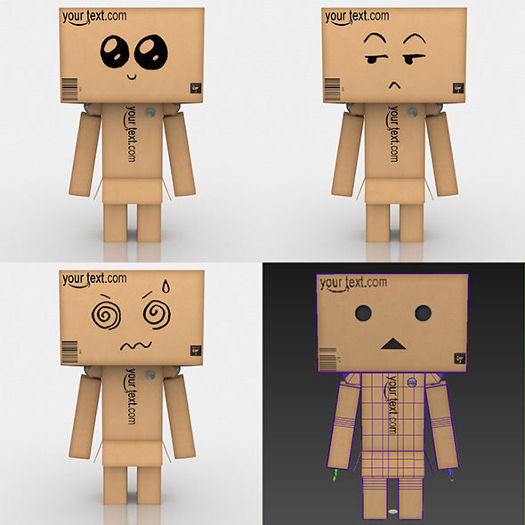 Danbo Full Rigged Low-poly 3D model_6