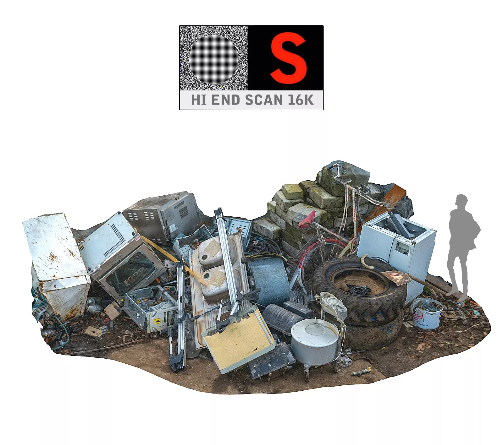 Metal Scrap Scan 16K 2 Low-poly 3D model