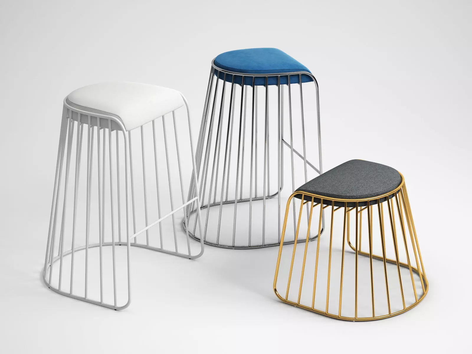 Brides Veil Low and Counter Stool 3D model_0