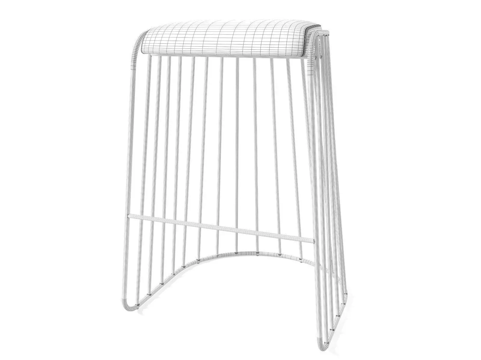 Brides Veil Low and Counter Stool 3D model_3