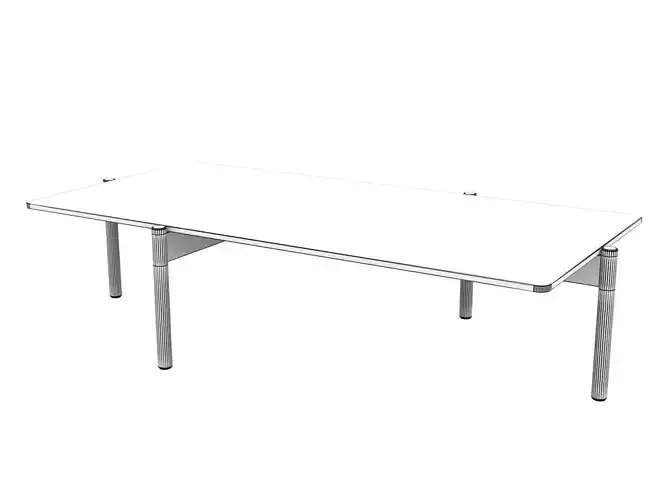 DS-21-91 table with glass top and stainless steel legs