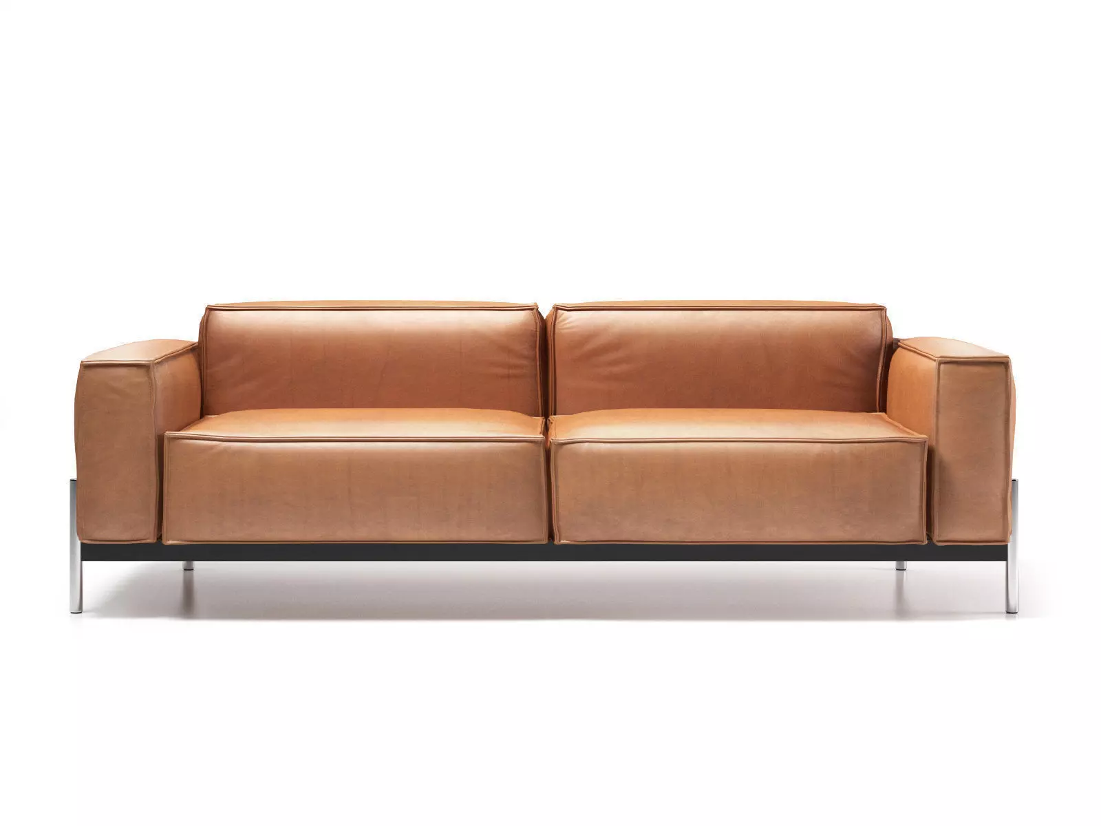 DS-21-23 two seater sofa in tan leather 3D model_0