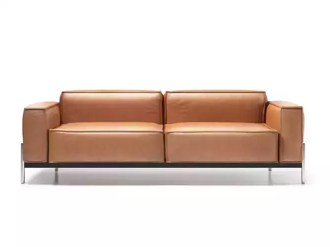 DS-21-23 two seater sofa in tan leather 3D model