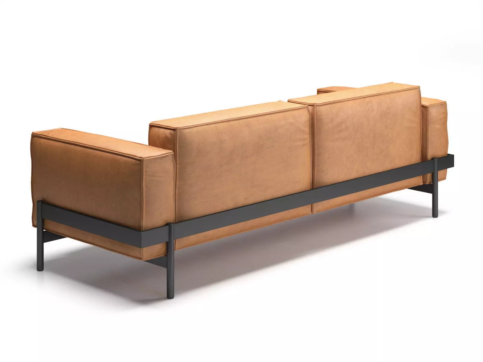 DS-21-23 two seater sofa in tan leather 3D model_2