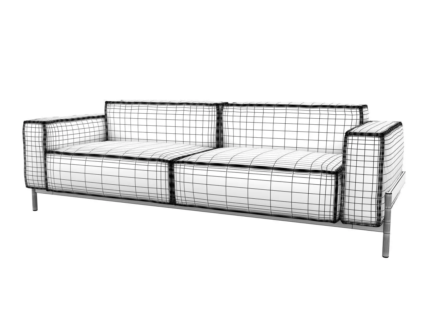 DS-21-23 two seater sofa in tan leather 3D model_4