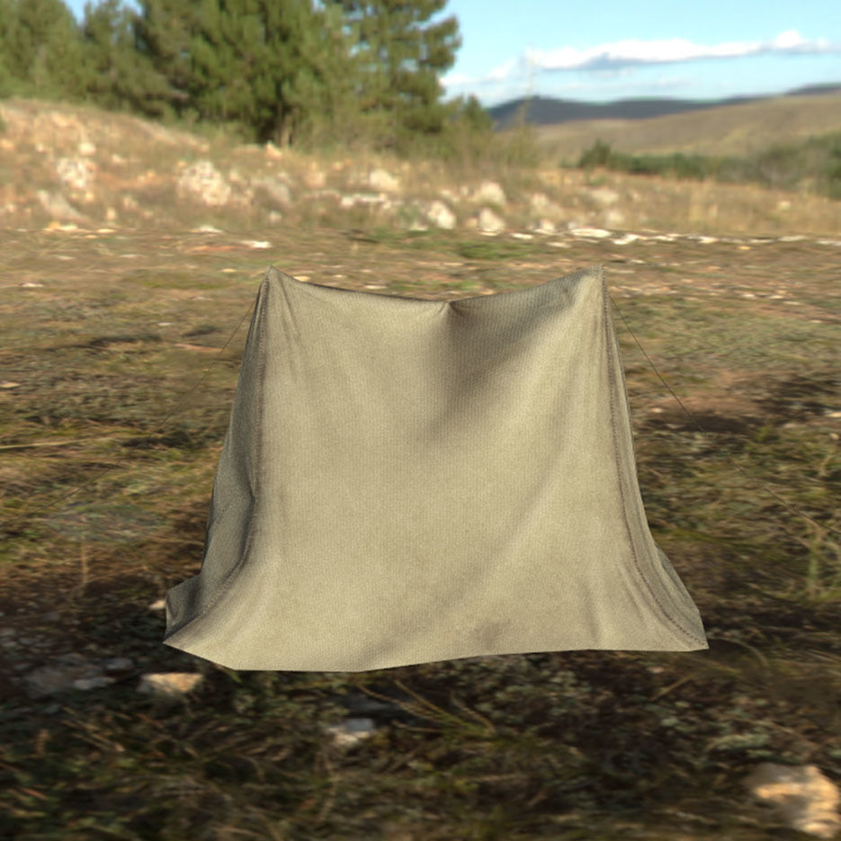 Tent Low-poly with rope Low-poly 3D model_10