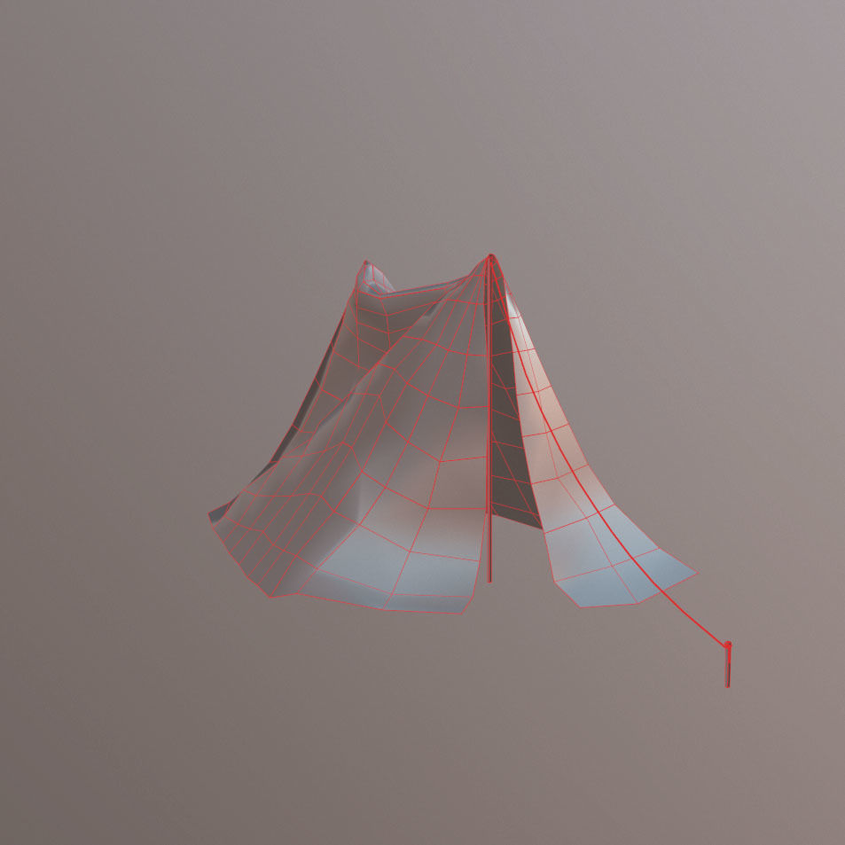 Tent Low-poly with rope Low-poly 3D model_16