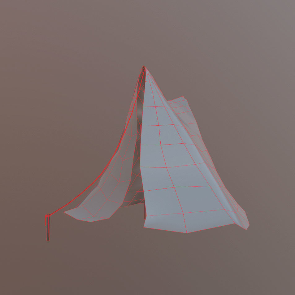 Tent Low-poly with rope Low-poly 3D model_12