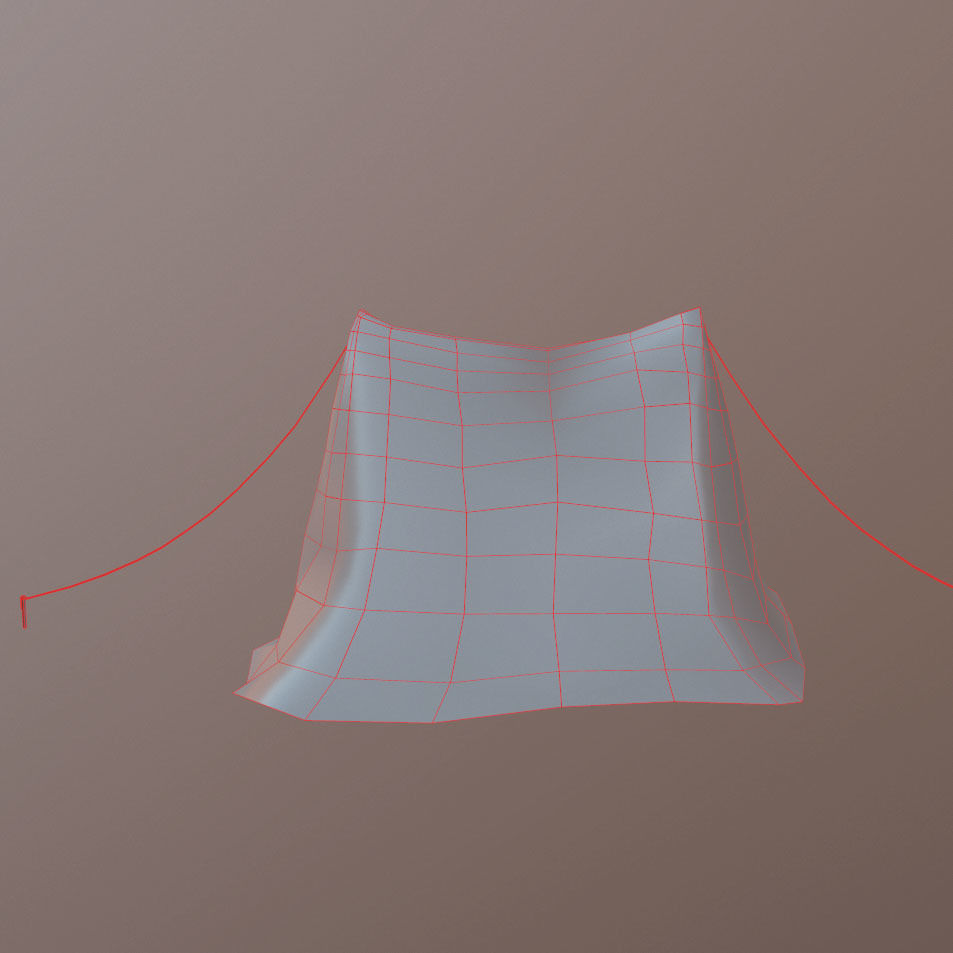 Tent Low-poly with rope Low-poly 3D model_13