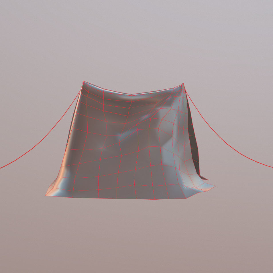 Tent Low-poly with rope Low-poly 3D model_14