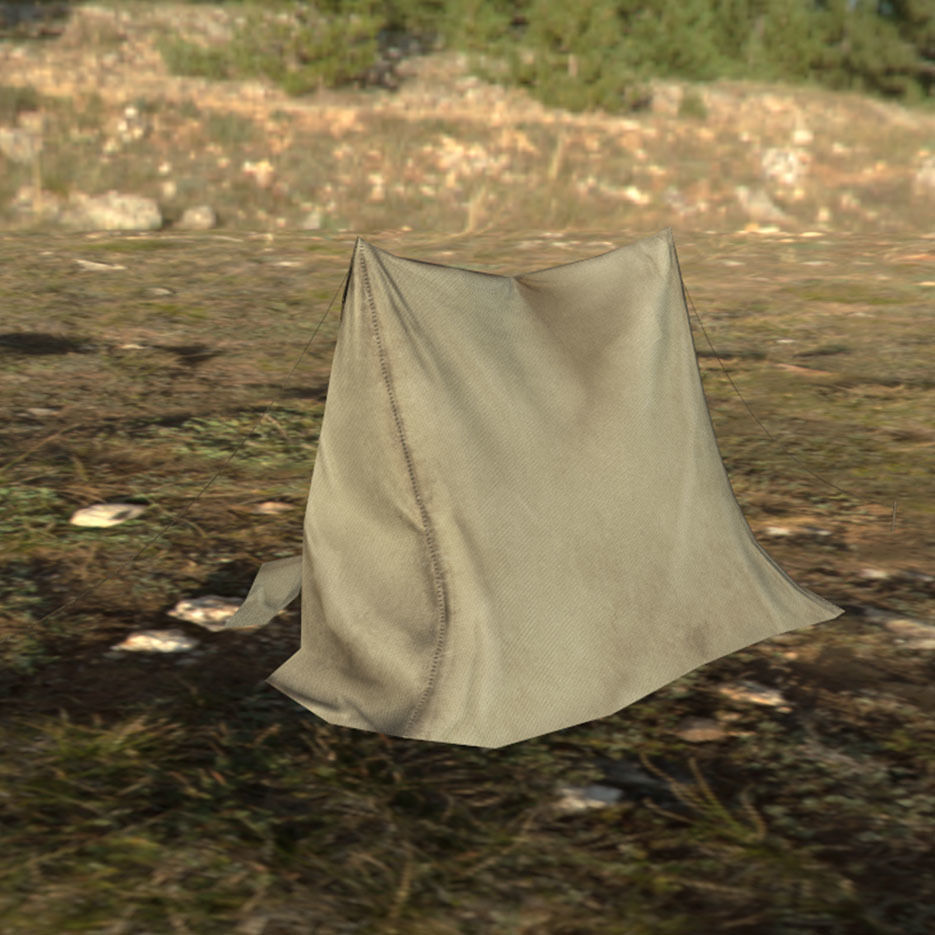 Tent Low-poly with rope Low-poly 3D model_11