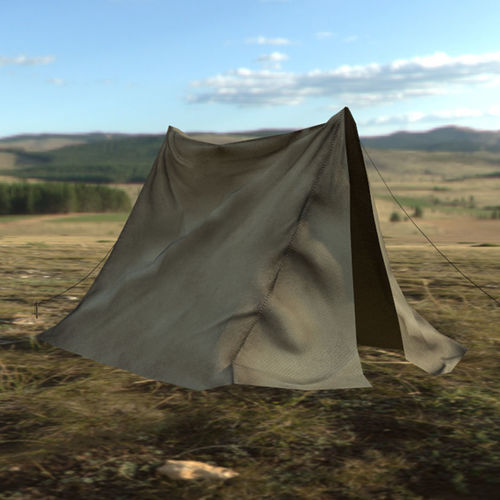 Tent Low-poly with rope Low-poly 3D model