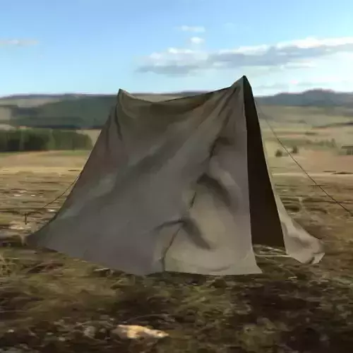 Tent Low-poly with rope Low-poly 3D model