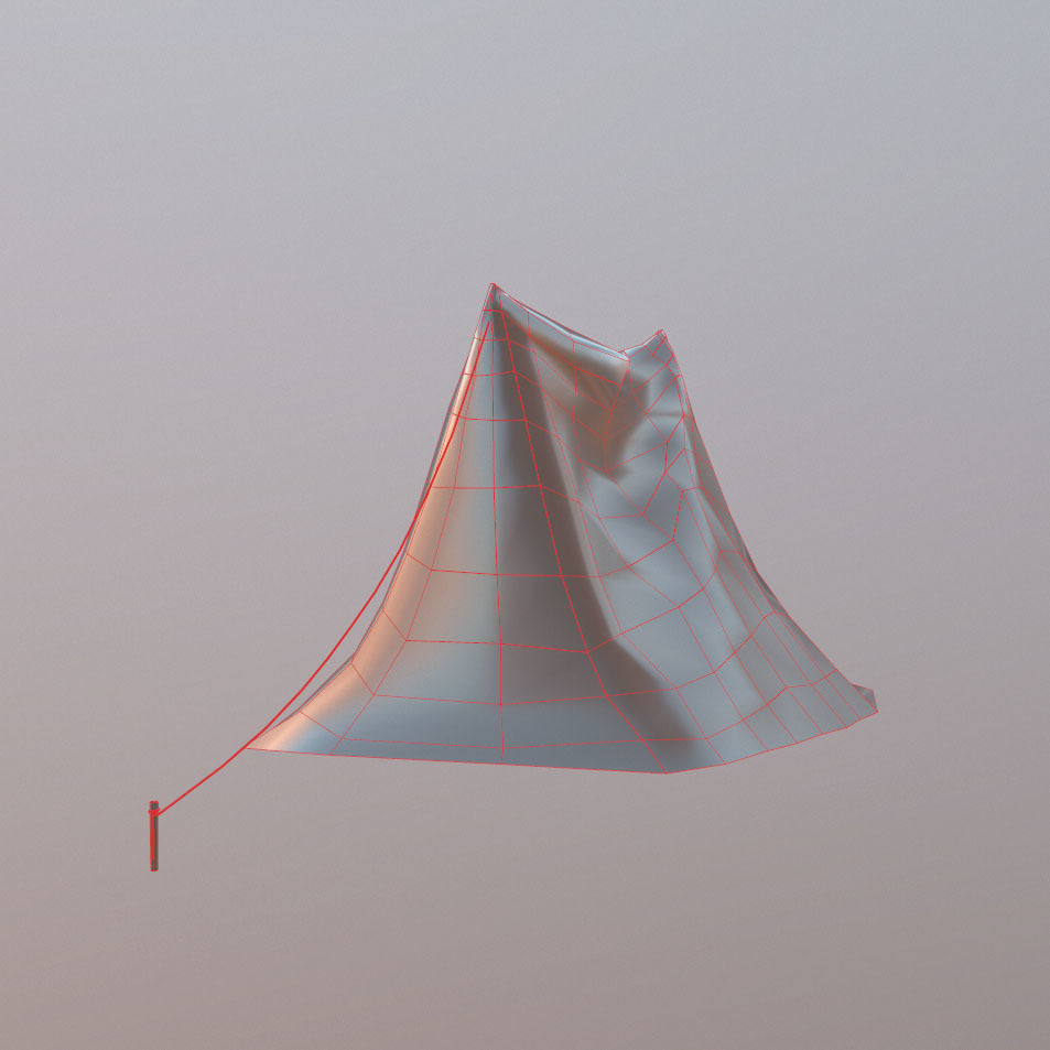 Tent Low-poly with rope Low-poly 3D model_15