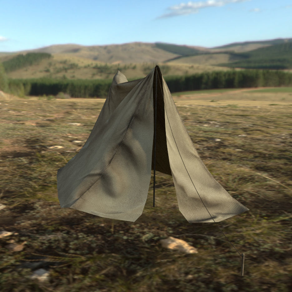 Tent Low-poly with rope Low-poly 3D model_3