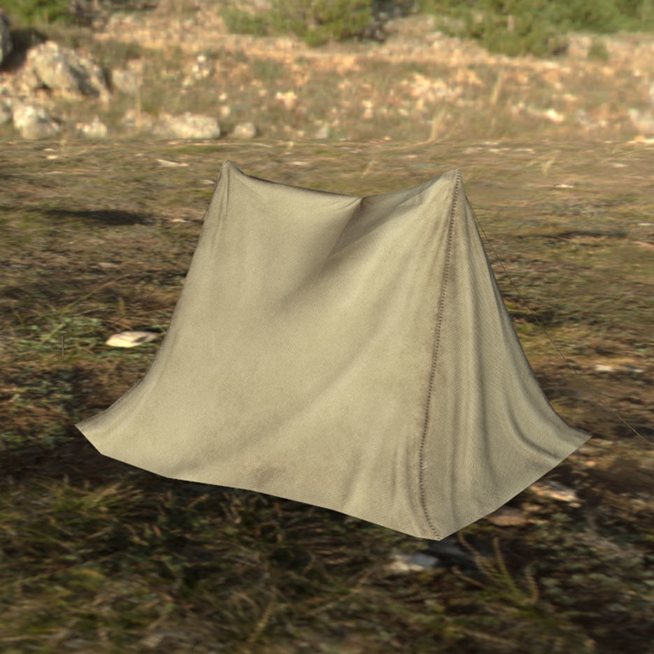 Tent Low-poly with rope Low-poly 3D model_9