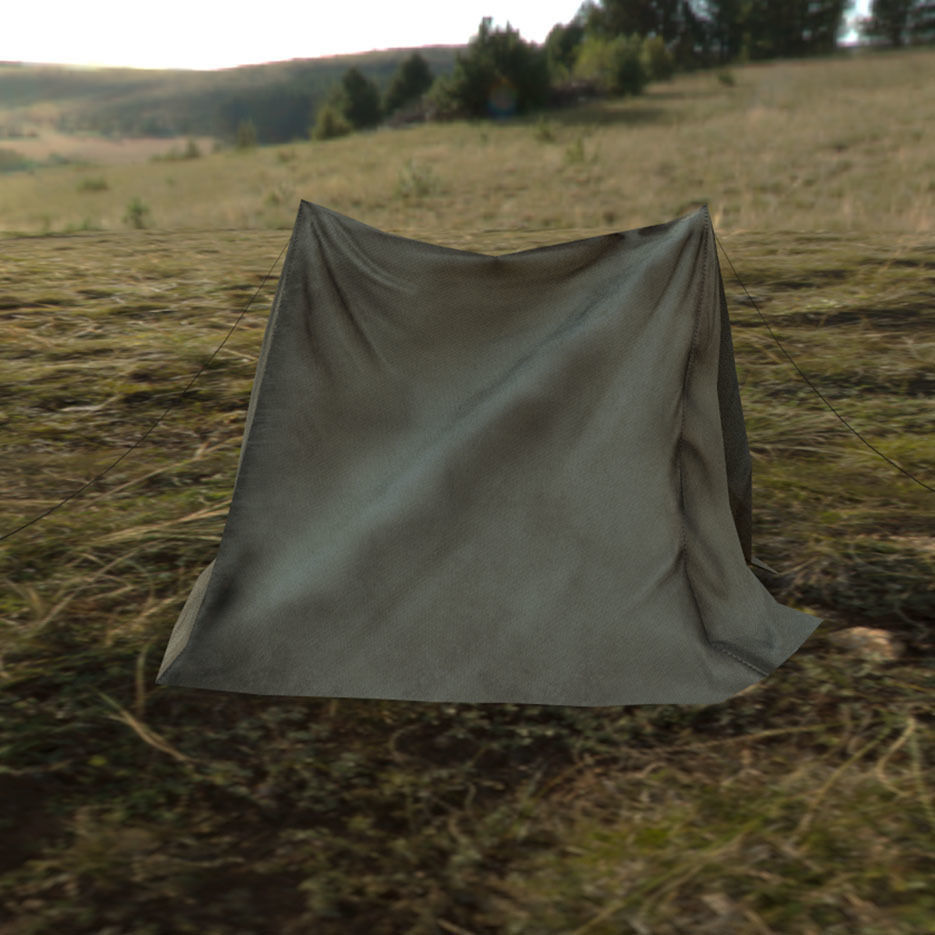 Tent Low-poly with rope Low-poly 3D model_6