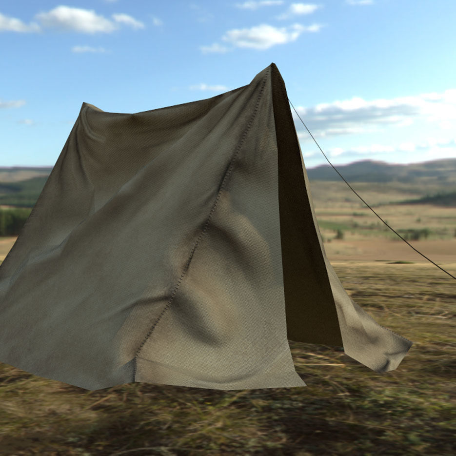 Tent Low-poly with rope Low-poly 3D model_4