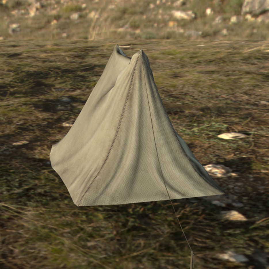 Tent Low-poly with rope Low-poly 3D model_8