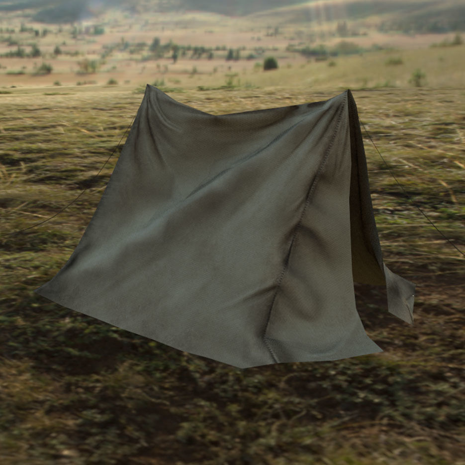 Tent Low-poly with rope Low-poly 3D model_5