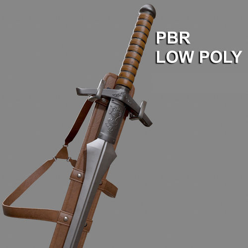 Sword and Sheath ver001 Low-poly 3D model