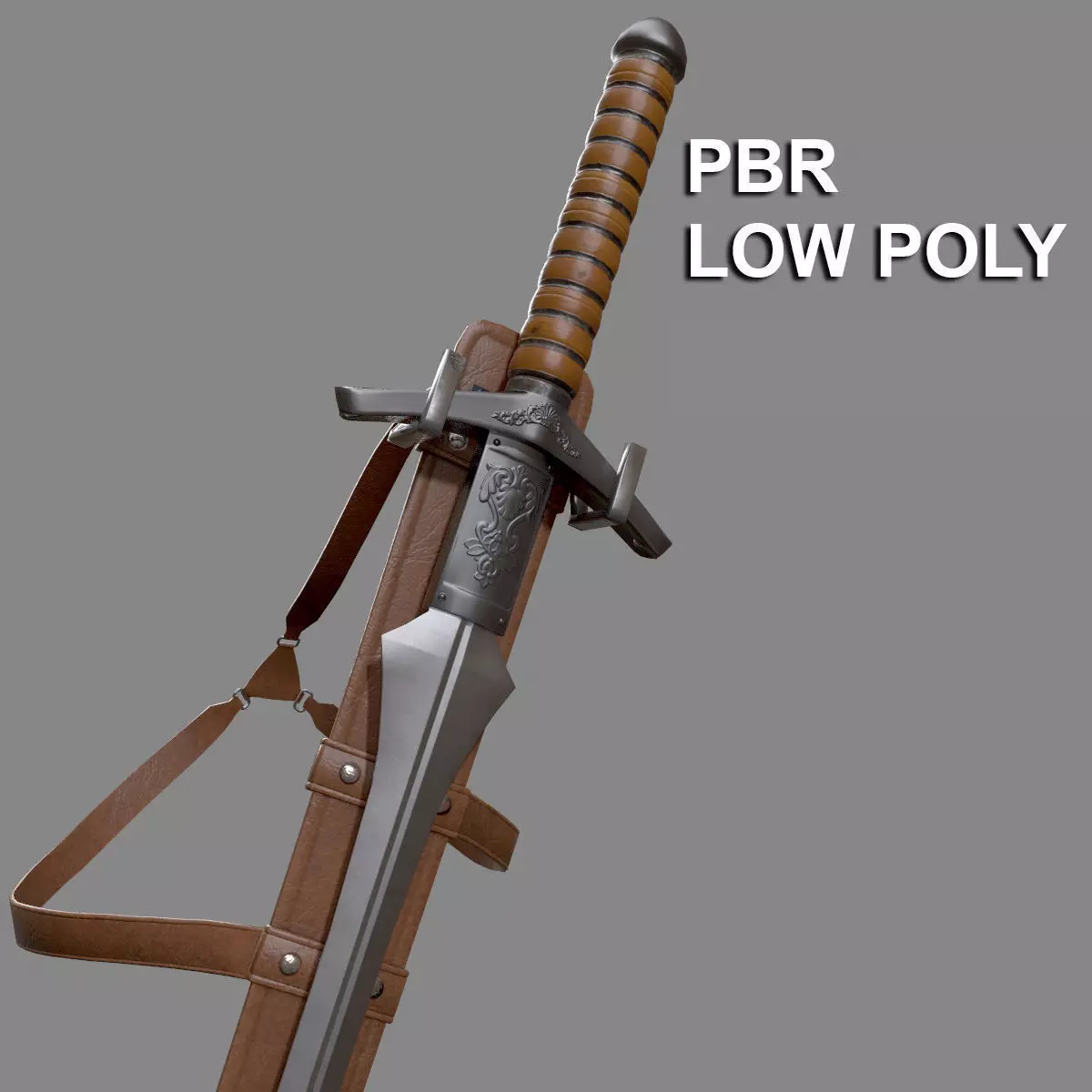 Sword and Sheath ver001 Low-poly 3D model