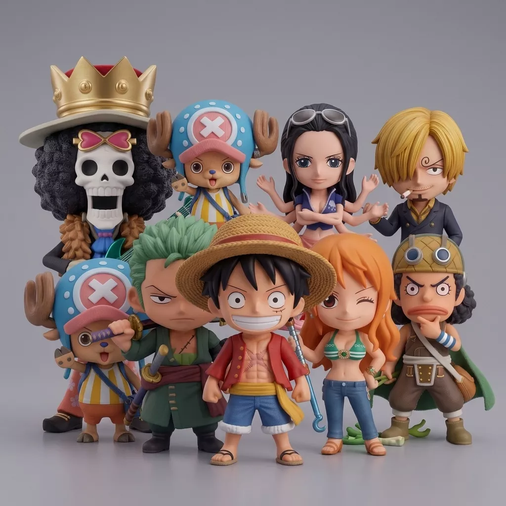 chibi one piece characters 3D print model