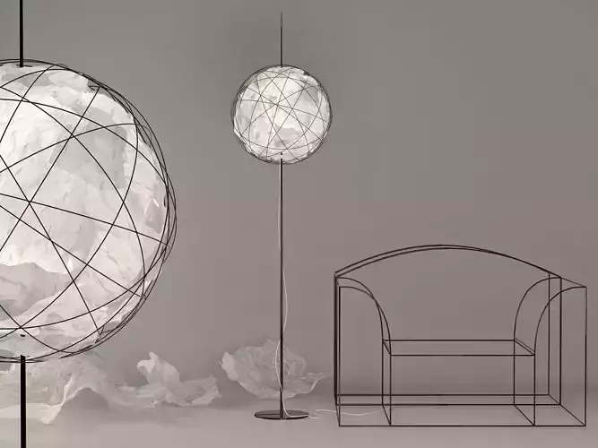 Knuller floor lamp with paper 3D model