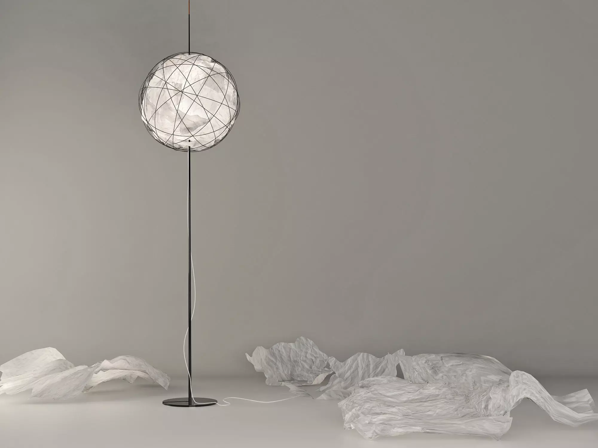 Knuller floor lamp with paper 3D model_1