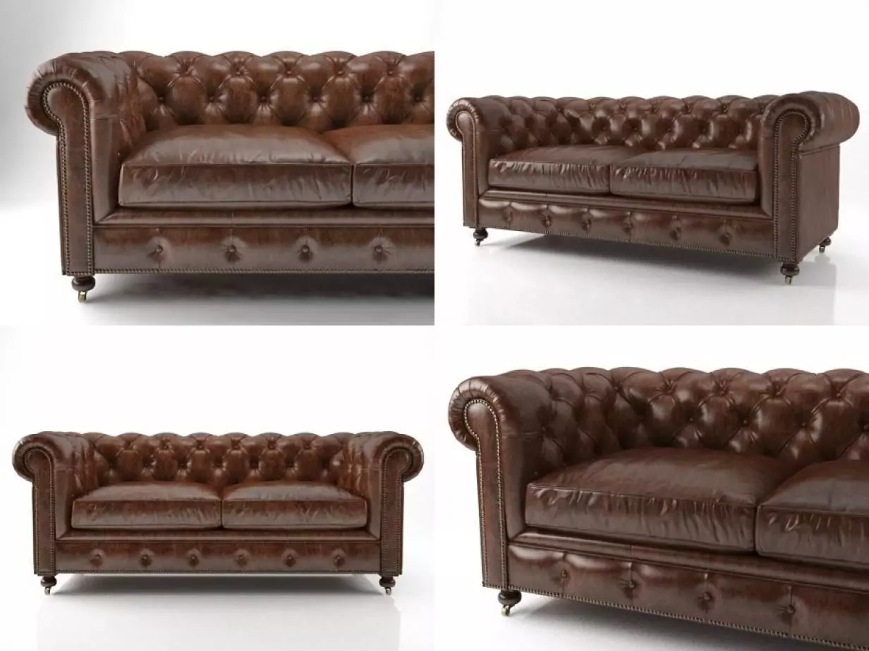 72 The Petite Kensington Leather Sofa 3D model_2