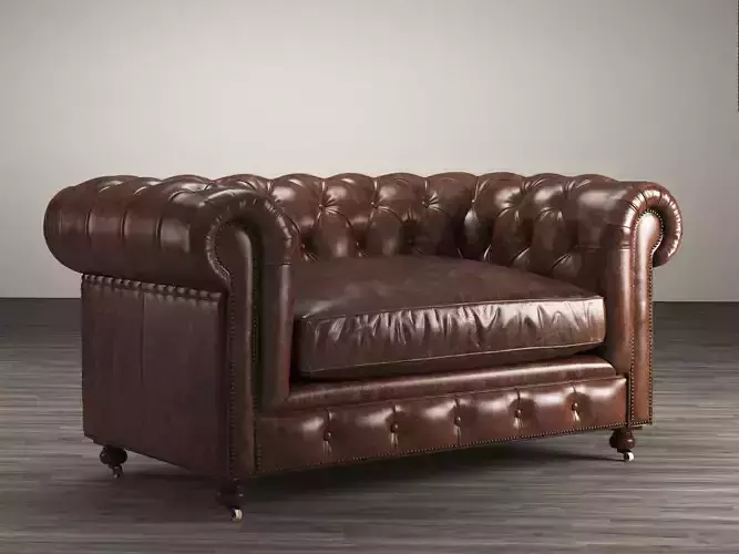 60 Kensington Leather Sofa 3D model