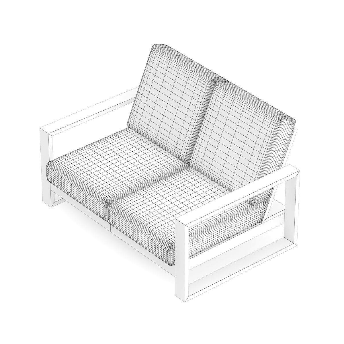 Sofa with Black Wooden Arms 3D model_5
