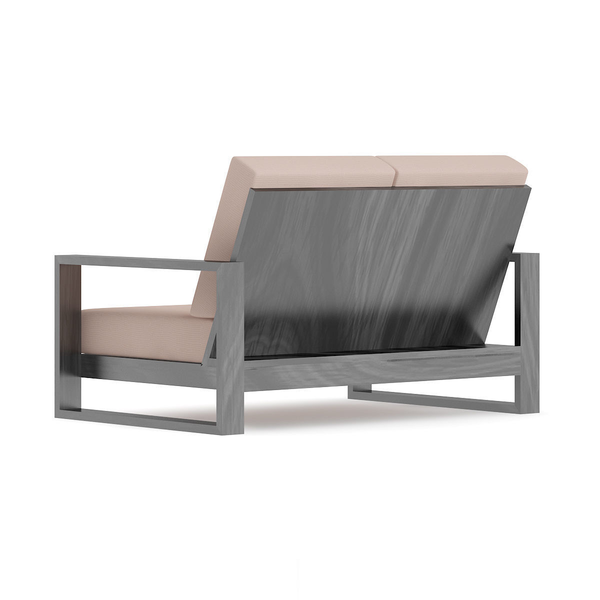 Sofa with Black Wooden Arms 3D model_1