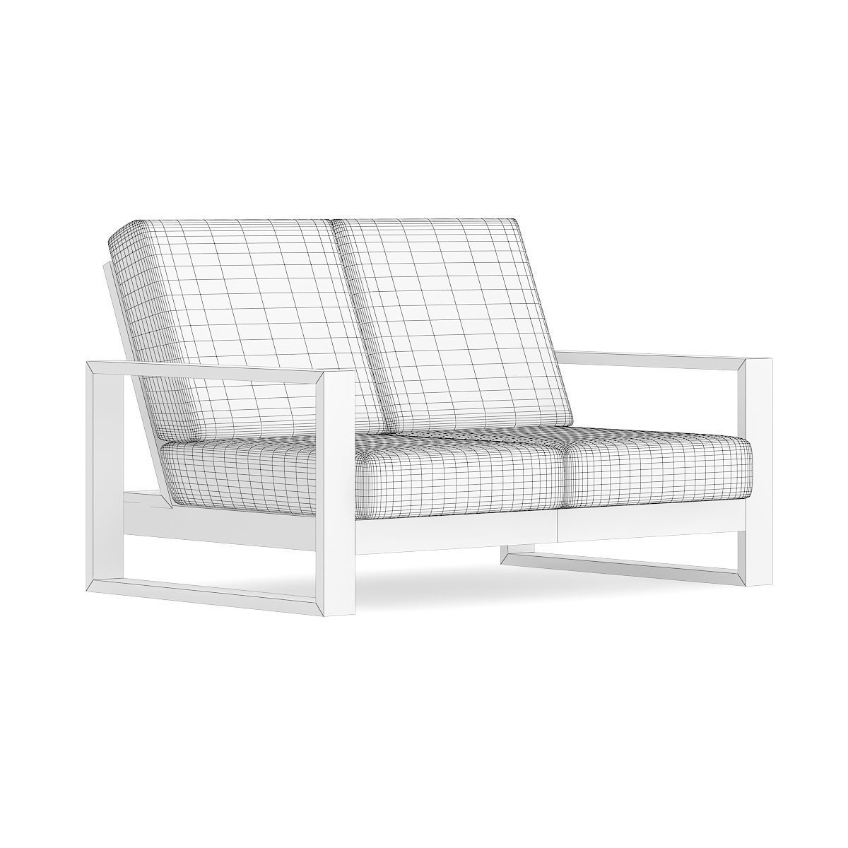 Sofa with Black Wooden Arms 3D model_3