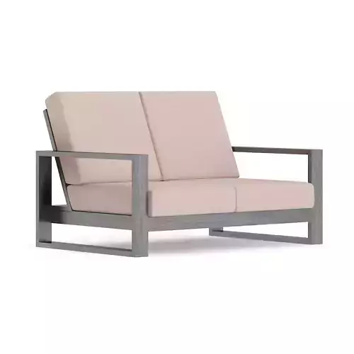 Sofa with Black Wooden Arms 3D model