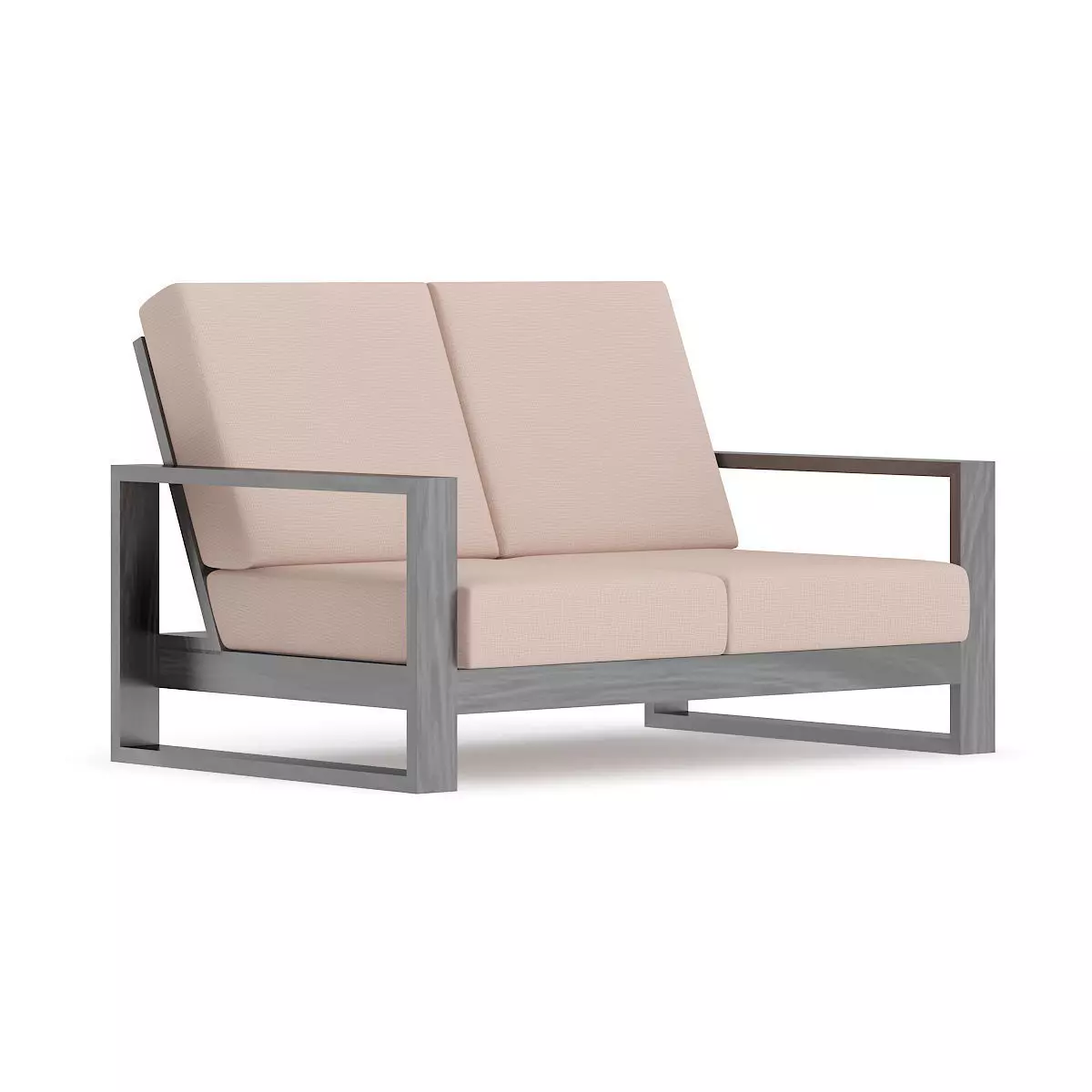 Sofa with Black Wooden Arms 3D model_0