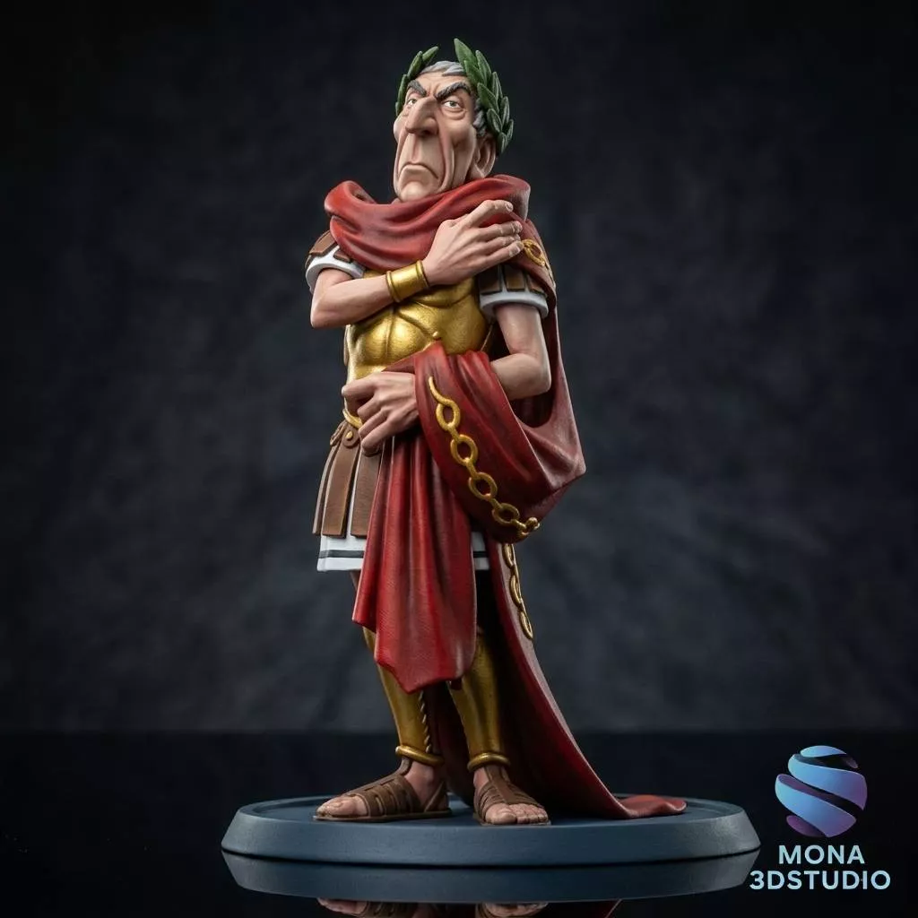 Funny Julius Caesar Cartoon - Roman Emperor STL 3D Print Model 3D print model