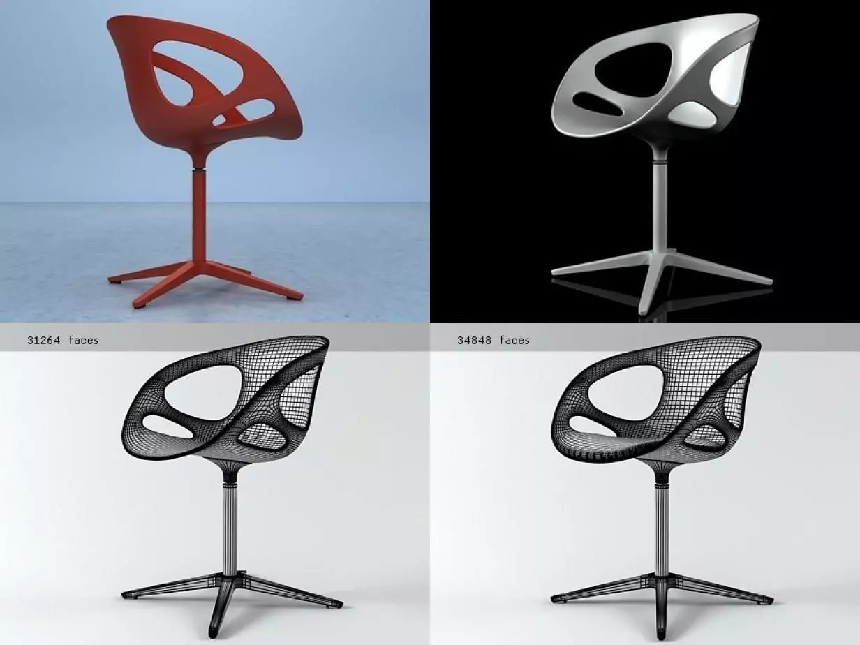 RIN swivel chair - swivel chair 3D model_5