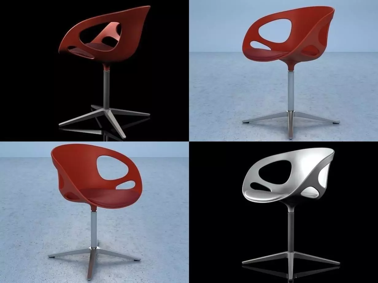 RIN swivel chair - swivel chair 3D model_2