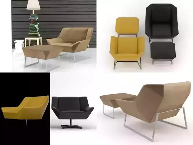 Tight four different chairs and footstool