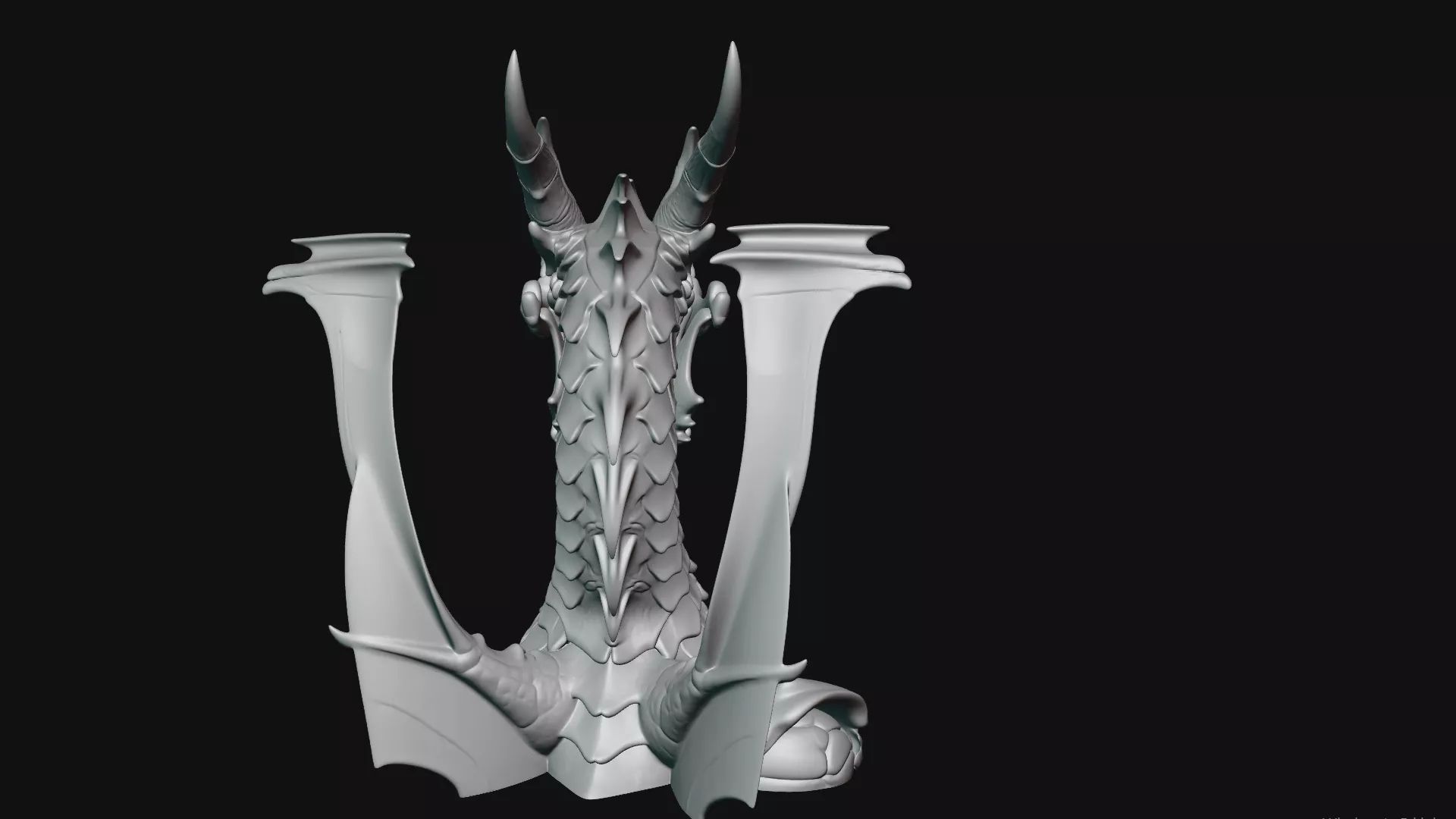 Dragon Skull Bust Statue Design 3 - 3D Print Model 3D print model