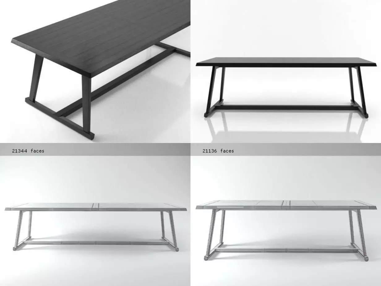 Recipio dining table with legs 3D model_7
