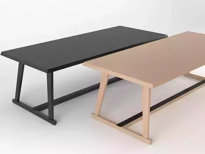 Recipio dining table with legs 3D model