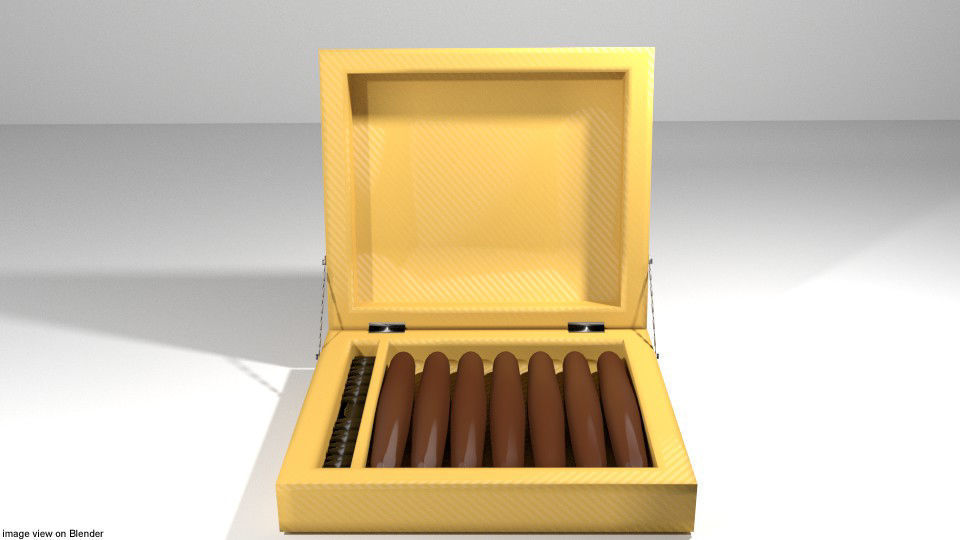 Cigar box with chocolate in it 3D model_1