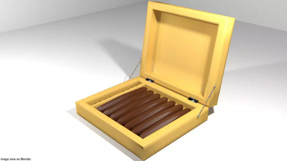 Cigar box with chocolate in it 3D model_0