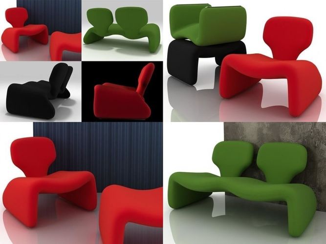 D different chairs 3D model