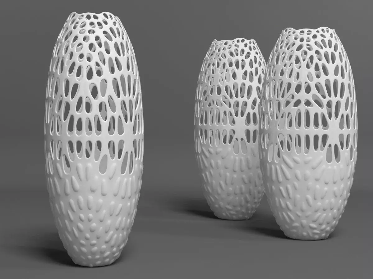 Lace Vase 3D model_4