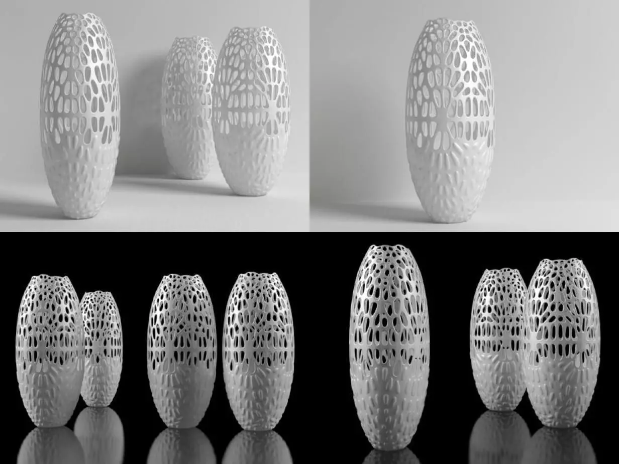 Lace Vase 3D model_5