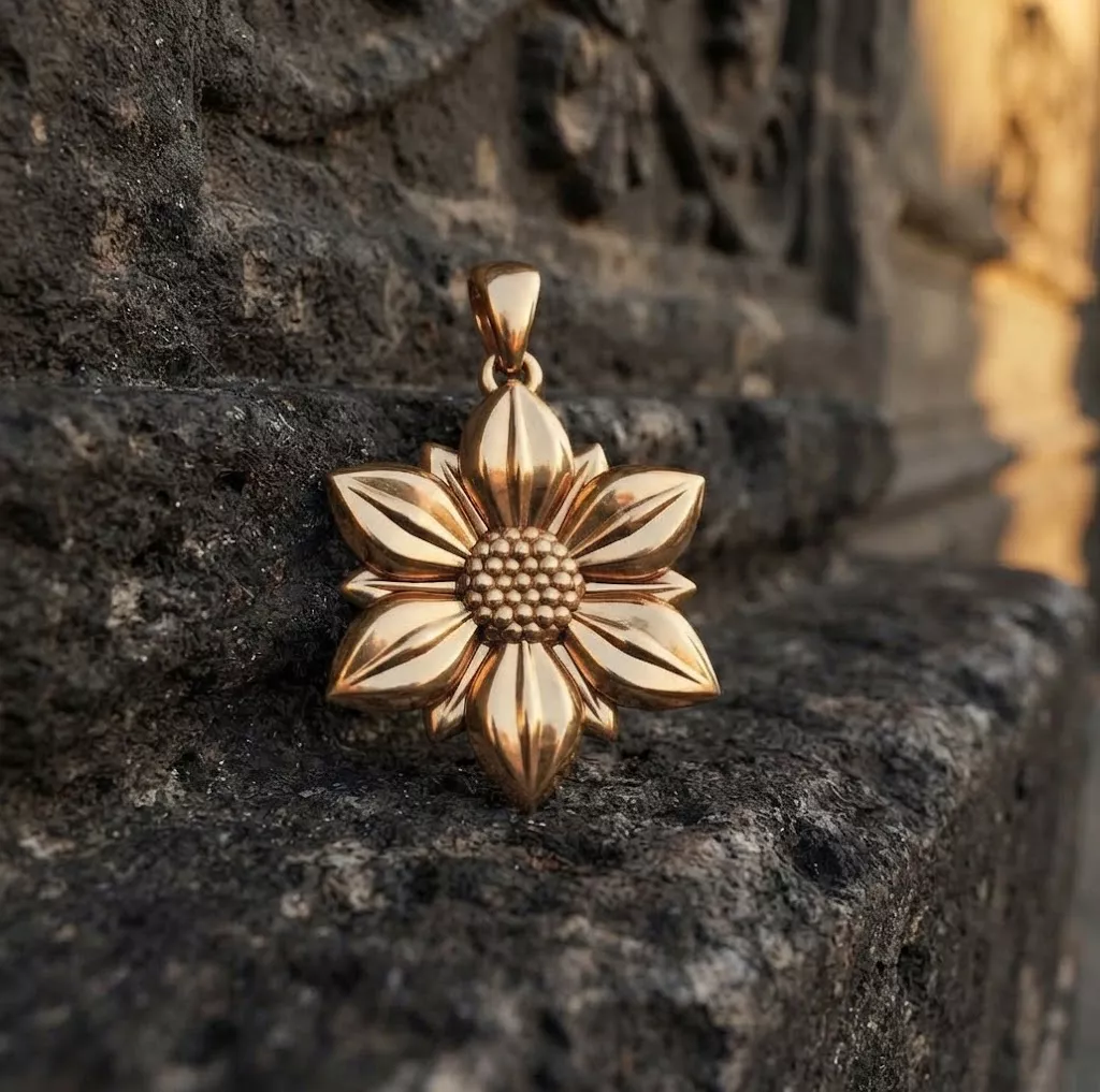 Floral Flower Pendant Jewelry 3D Model Free 3D print model